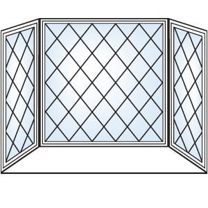 Diamond grill pattern — bay windows