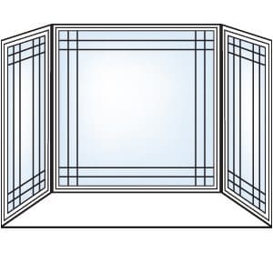 Double Prairie grill — bay windows