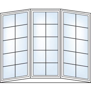 Colonial grill pattern — bow/bay windows