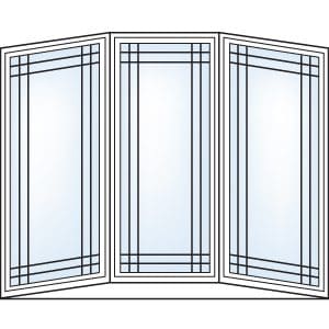 Double Prairie grill — bow windows