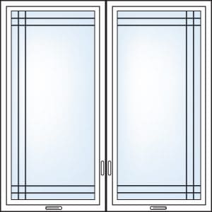 Double Perimeter grill — casement windows