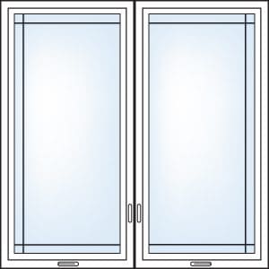 Perimeter grill pattern — casement windows