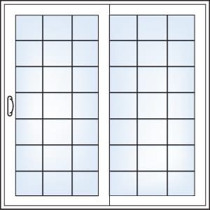 Colonial grill pattern — sliding glass doors