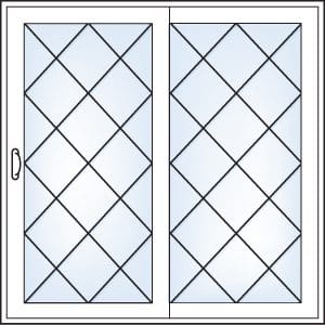 Diamond grill pattern — sliding glass doors
