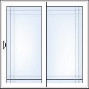 Double Perimeter grill pattern — sliding glass doors