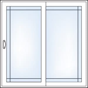 Perimeter grill pattern — sliding glass doors
