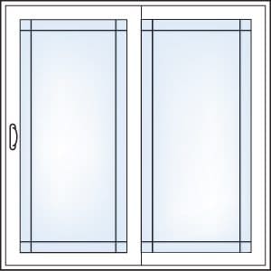 Prairie grill pattern — sliding glass doors