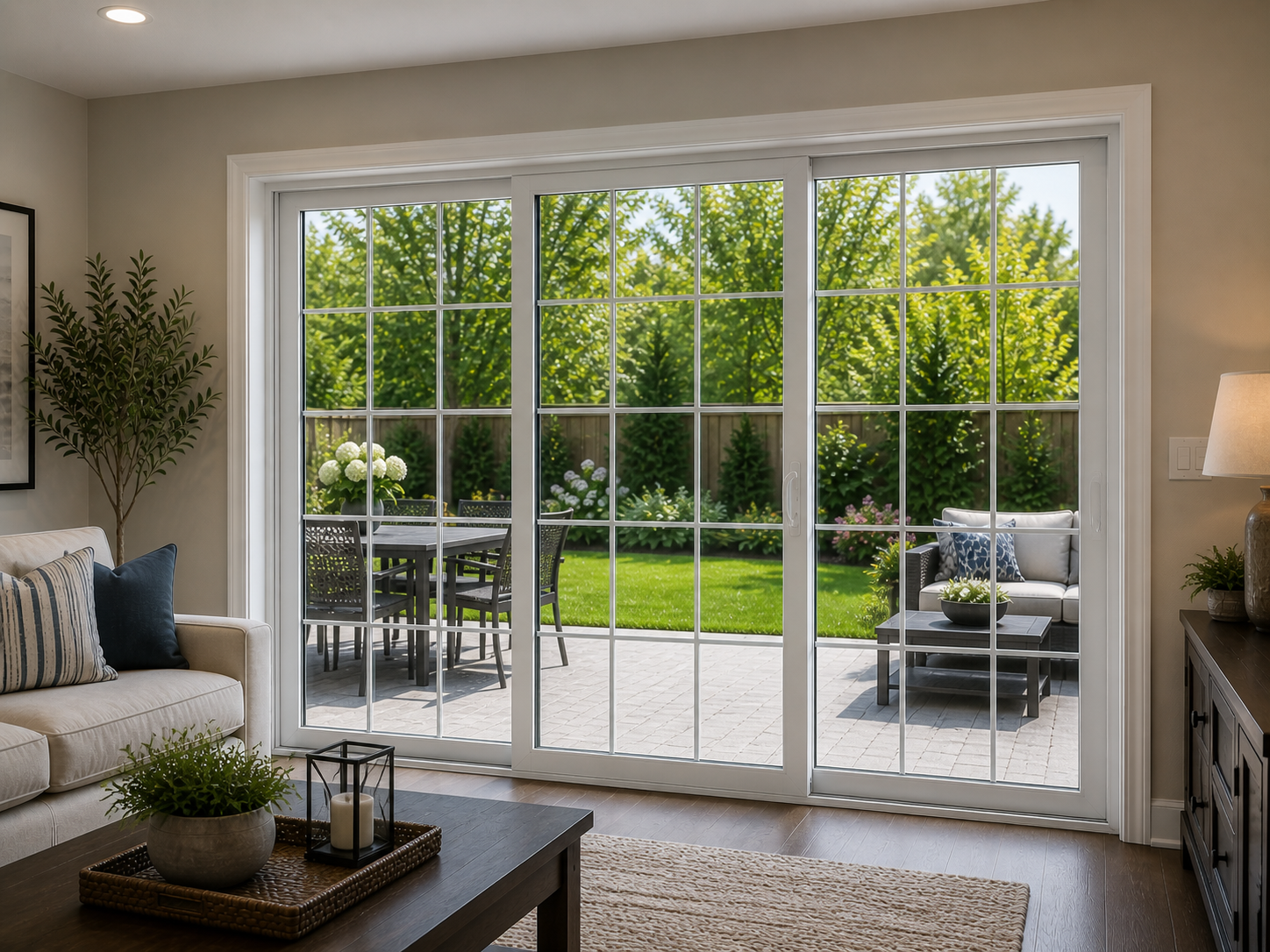 Colonial style sliding glass door interior — Central Florida