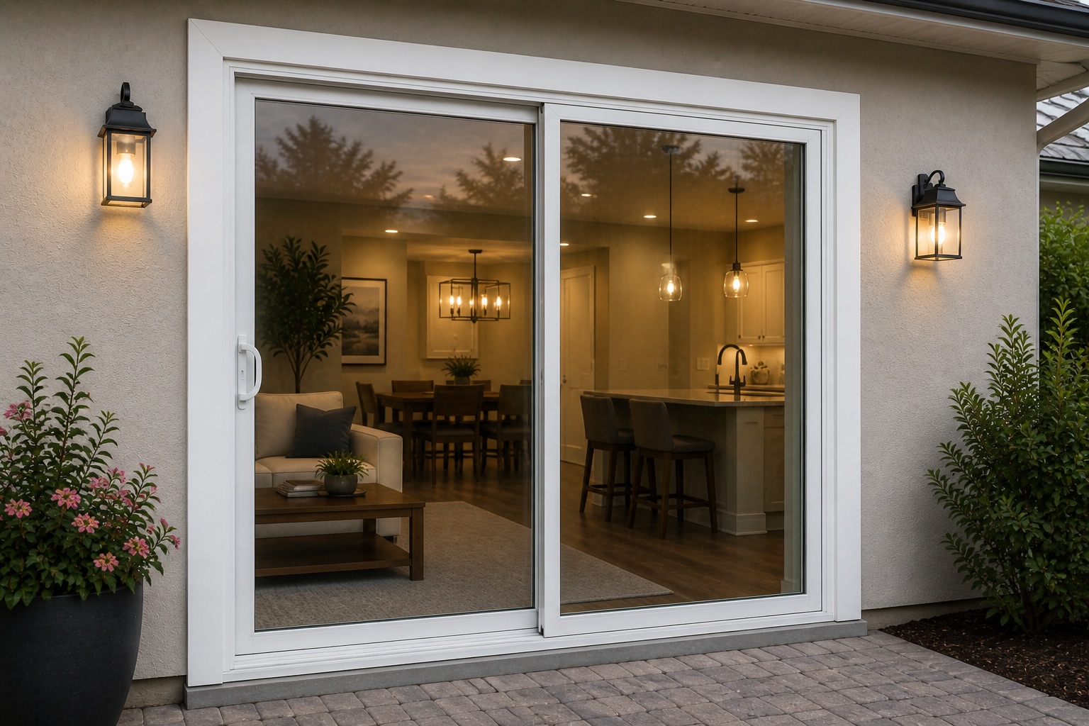 Sliding glass door exterior view — vinyl patio door for Central Florida homes