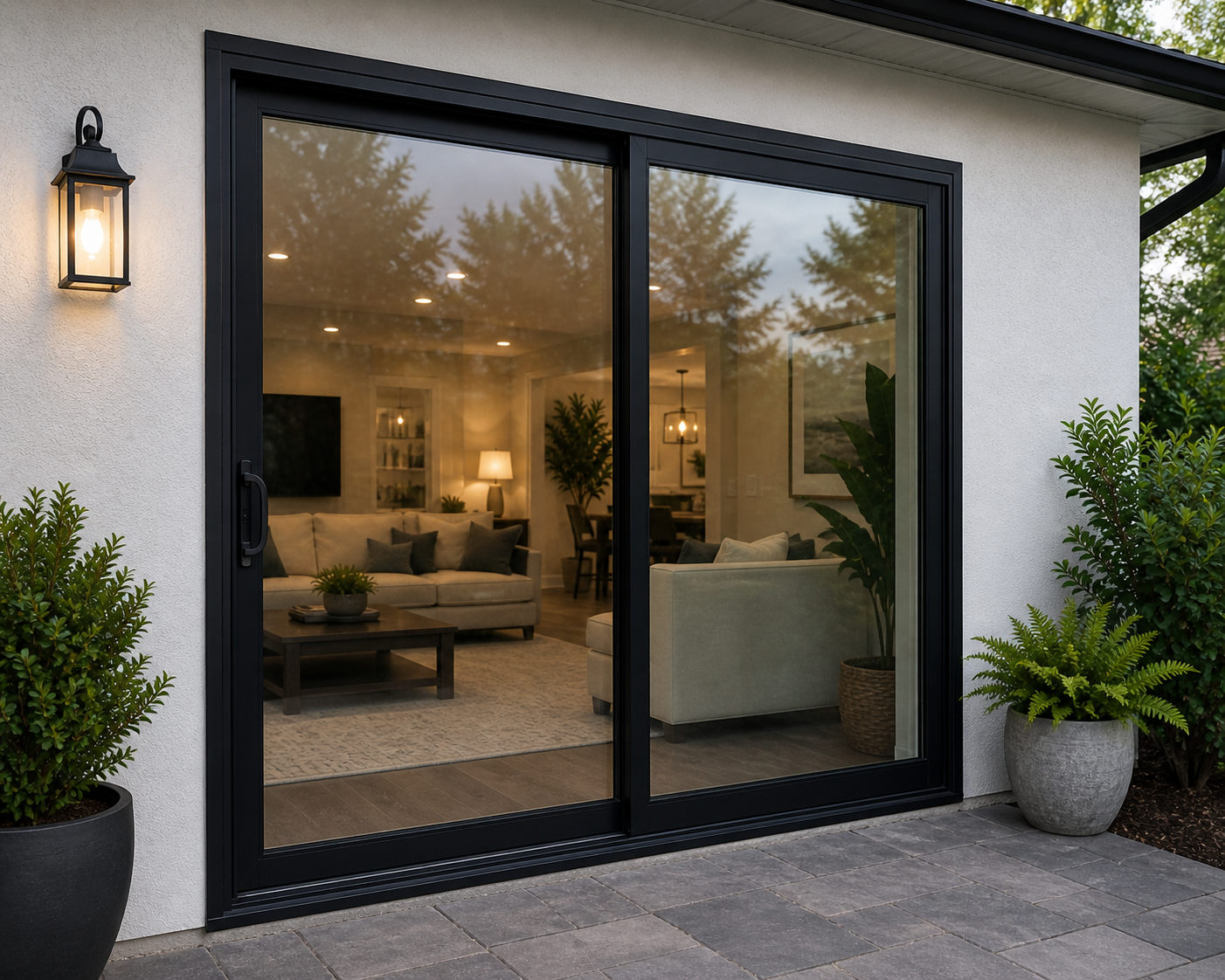 Black sliding glass door interior — Central Florida