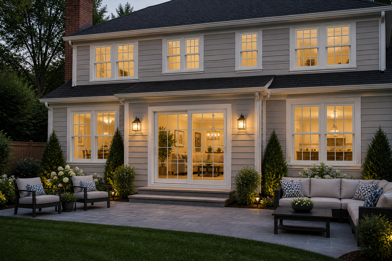 Colonial sliding glass doors — Central Florida home