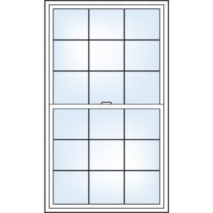 Colonial grill pattern — single hung windows
