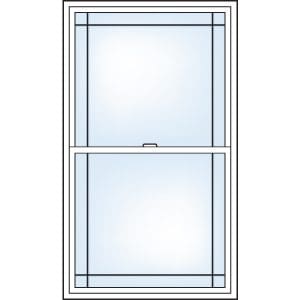 Perimeter grill pattern — single hung windows