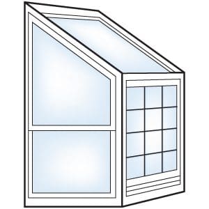 Colonial grill — garden window single hung panels