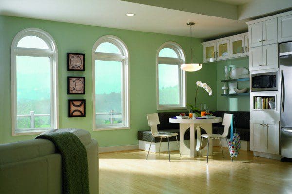 Geometric window in living room — Central Florida home
