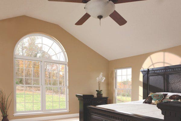 Geometric window in bedroom — Central Florida home