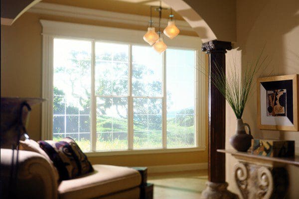 Single hung windows in living room — Central Florida home